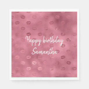 Pink Glitzy Lips Serviette