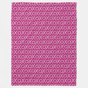 Pink Glitzy Silver XOXO Geburtstag Fleecedecke