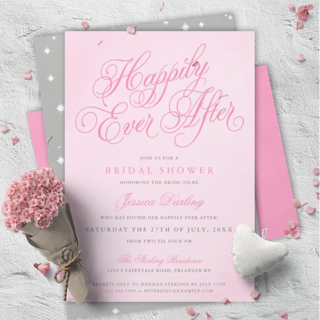 Pink glücklich immer nach Bridal Dusche Einladunge Einladung (Von Creator hochgeladen)