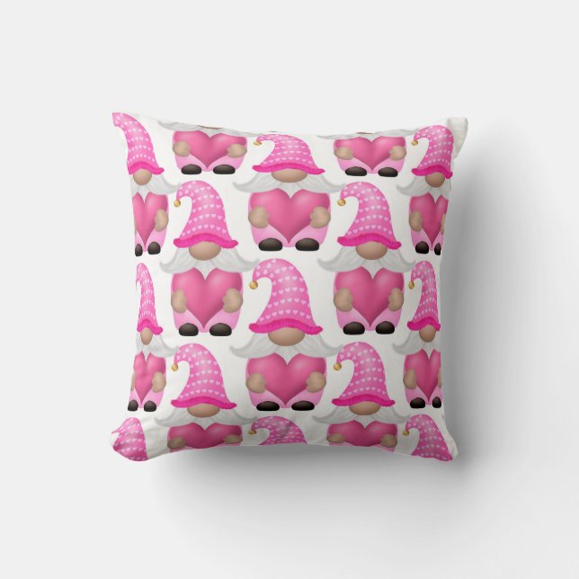 Pink Gnomes Woodland Skandinavien Niedlich Adorabl Kissen (Vorderseite)