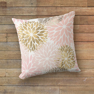 Pink Gold Abstrakt Dahlia Muster Kissen Kissen