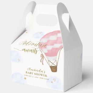 Pink Gold Adventure Hot Air Ballon Babydusche Geschenkschachtel