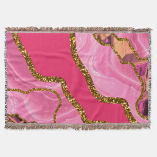Pink & Gold Agate Geode Glitzer Decke