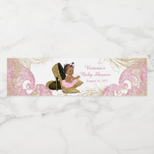 Pink Gold Baby Dusche Wasserflaschen Etiketten