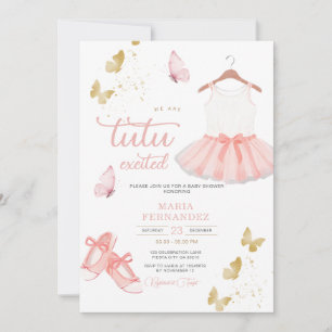 Pink Gold Ballet Girl Kinderdusche Einladung