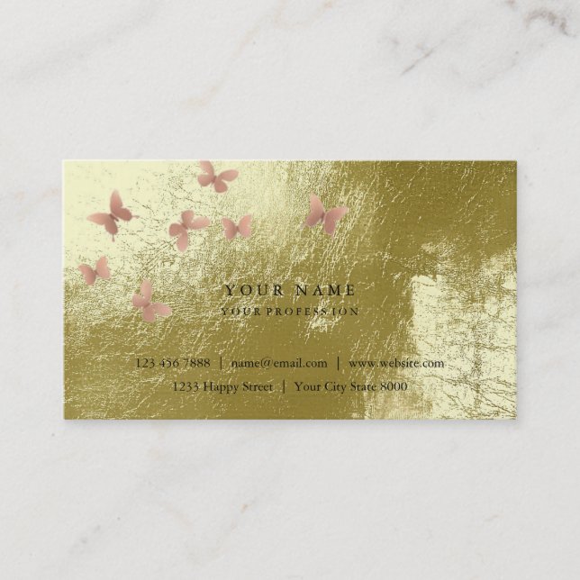 Pink Gold Blush Cooper Minze Green Metallic Visitenkarte (Vorderseite)