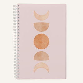 Pink & Gold Boho Moon Phases Journal Notizbuch