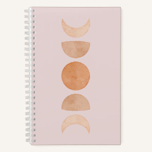 Pink & Gold Boho Moon Phases Journal Notizbuch