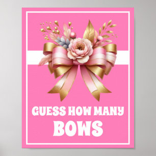 Pink Gold Bow schätzt, wie viele Geburtstagsspiel- Poster