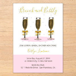 Pink Gold Brunch and Bubbly Bridal Shower Acryleinladungen