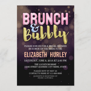 Pink Gold Brunch & Bubbly Invitation de douche nup