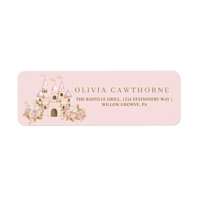 Pink Gold Burg Princess Baby Dusche (Vorne)