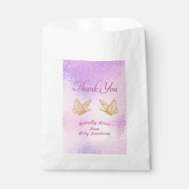 Pink Gold Butterfly Kisses Danke Baby Dusche Geschenktütchen
