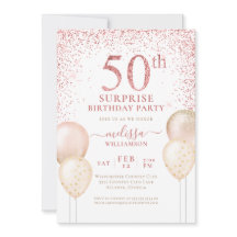 Pink Gold Calligraphy Überraschung 50. Geburtstag
