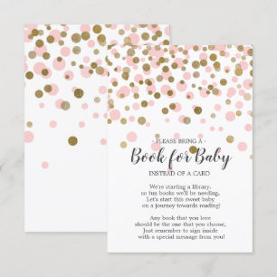 Pink Gold Confetti Baby Showbook for Baby Einladung