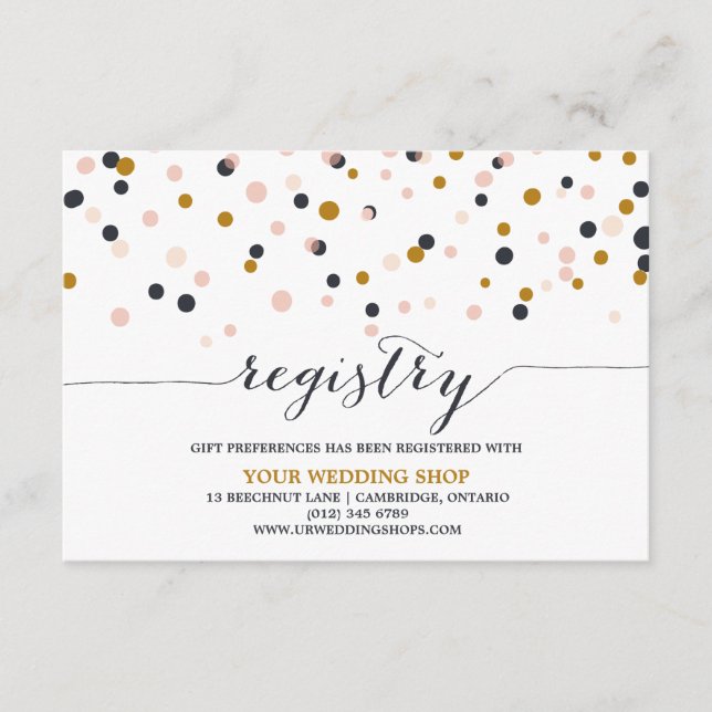 Pink & Gold Confetti Dots Geschenkkarte Begleitkarte (Vorderseite)