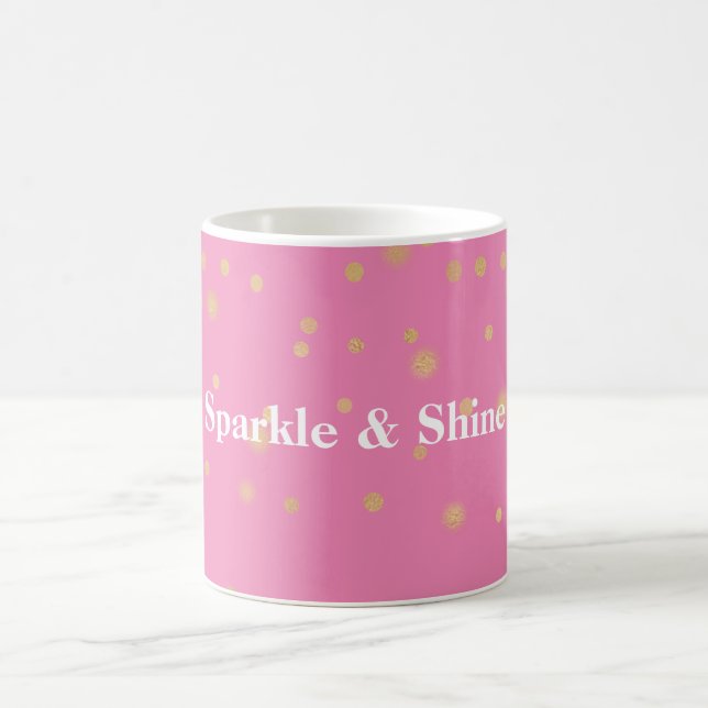 Pink Gold Confetti Kaffeetasse (Mittel)