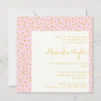 Pink Gold Confetti Niedlich Glam Dots Graduation P