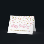 Pink Gold Confetti Sister der Justiz Geburtskarte Karte<br><div class="desc">Geburtstagskarte für Juristen mit rosa und goldfarbenem,  modernem Glitzer Konfetti-Muster. Bitte beachten Sie,  dass Glitzer-Effekt nur fotografische Wirkung ist.</div>
