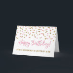 Pink Gold Confetti Sister der Justiz Geburtskarte Karte<br><div class="desc">Geburtstagskarte für Juristen mit rosa und goldfarbenem,  modernem Glitzer Konfetti-Muster. Bitte beachten Sie,  dass Glitzer-Effekt nur fotografische Wirkung ist.</div>