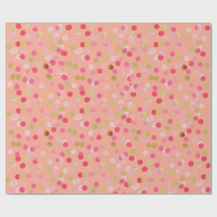 Pink & Gold Confetti Wrapping Paper Geschenkpapier
