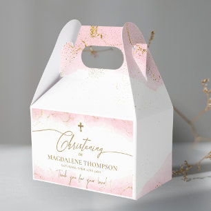 Pink Gold Cross Danke Girl Christening Geschenkschachtel