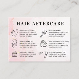 Pink Gold Custom Logo Hair Aftercare Card Visitenkarte