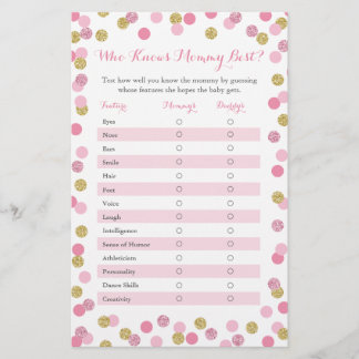 Pink Gold, der Mommy Best Baby Shower Game kennt