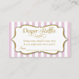 Pink Gold Diaper Raffle Cards Girl Baby Dusche Begleitkarte