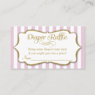 Pink Gold Diaper Raffle Cards Girl Baby Dusche Begleitkarte