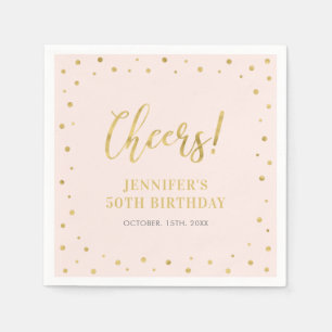 Pink & Gold Elegante klassische Erwachsenen-Gebu Serviette