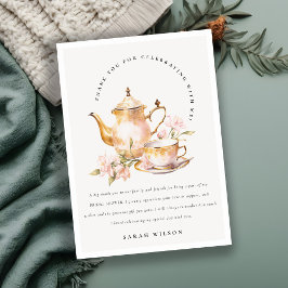 Pink Gold Flora Set Tee Brautparty Tee Party Dankeskarte