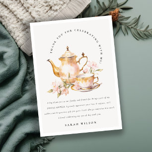 Pink Gold Flora Set Tee Brautparty Tee Party Dankeskarte