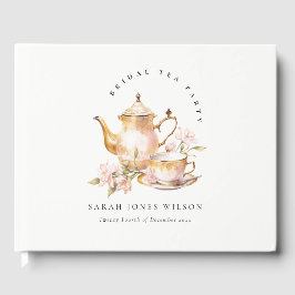 Pink Gold Flora Set Tee Brautparty Tee Party Gästebuch