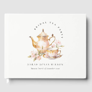 Pink Gold Flora Set Tee Brautparty Tee Party Gästebuch