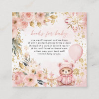 Pink Gold Floral Bear Babydusche Bücher für Baby