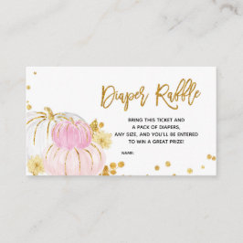 Pink Gold Floral Pumpkin Baby Dusche Windel Windel Begleitkarte