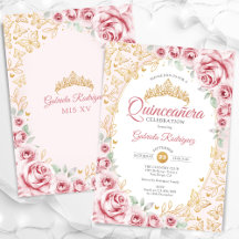 Pink Gold Floral Quinceanera