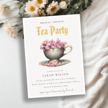 Pink Gold Floral Teacup Brautparty Teezeremonie Pa