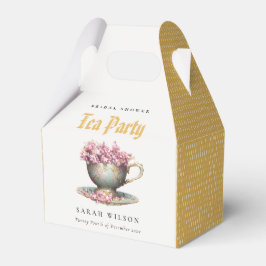 Pink Gold Floral Teacup Brautparty Teezeremonie Pa Geschenkschachtel