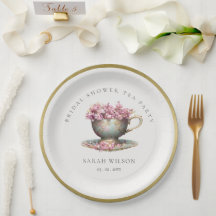Pink Gold Floral Teacup Brautparty Teezeremonie Pa