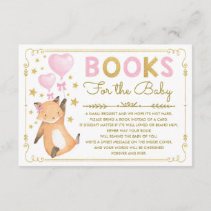 Pink Gold Fox Baby Girl Dusche Bringen Sie eine Bo Begleitkarte