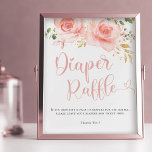 Pink & Gold Girl Diaper Raffle Sign Fotodruck<br><div class="desc">A Sweet Baby Girl Is On The Way! Celebrate the upcoming arrival of your new bundle of joy with my chic blush and pink watercolor floral baby shower diaper raffle sign. Featuring beautiful blush and pink watercolor flowers. Personalize this joyful invitation with your party details easily and quickly; press the...</div>