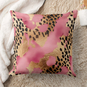 Pink Gold Glam Leopard Kissen
