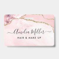 Pink Gold Glitzer Agate Hair Makeup Business ID