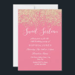 Pink Gold Glitzer Confetti Sweet 16 Geburtstagspar Einladung<br><div class="desc">Pink Gold Glitzer Confetti Sweet 16 Geburtstagsparty Schöne Imitate Gold Glitzer Confetti Einladung. Matching Sammlung in Niche und Nest Store. Design Courtesy of Studio Dänemark</div>