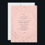 Pink Gold Glitzer Confetti Terrarium Bat Mitzvah Einladung<br><div class="desc">Dieses elegante und luxuriöse Bat Mitzvah lädt zu einem stilvollen und formalen Event ein. Es enthält Imitate gedruckt funkelnd Gold Glitzer Konfetti, bestreut um und auf einem dünnen goldgeometrischen terrarium Rand und rot rosa Hintergrund. Es ist schick, glamourös, modern, einfach und schön; das beste Design für Ihre besondere und bedeutsame...</div>