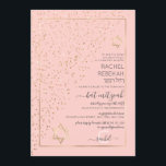 Pink Gold Glitzer Diagonal Confetti Bat Mitzvah Einladung<br><div class="desc">Diese elegante und einzigartige Bat Mitzvah Einladung ist ideal für eine elegante und formelle Veranstaltung. Es verfügt über ein Imitat gedruckt funkelnd Gold Glitzer Konfetti schräg über die Einladung auf einem dünnen goldenen Rechteck Rand mit einem rot rosa Hintergrund bestreut. Es ist schick, modern, luxuriös, hübsch, einfach und trendig; das...</div>