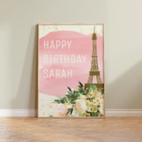 Pink Gold Glitzer Eiffelturm Zum Geburtstag