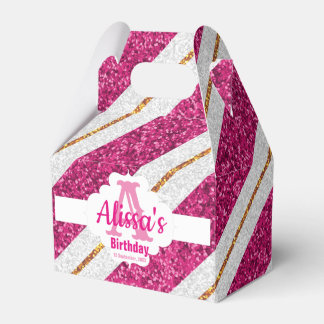 Pink & Gold Glitzer - Gefälligkeitsbox Geschenkschachtel